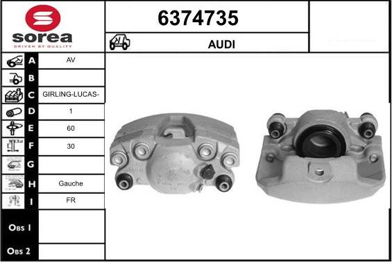 STARTCAR 6374735 - Bremžu suports autospares.lv