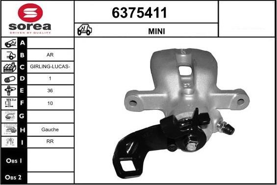 STARTCAR 6375411 - Bremžu suports autospares.lv