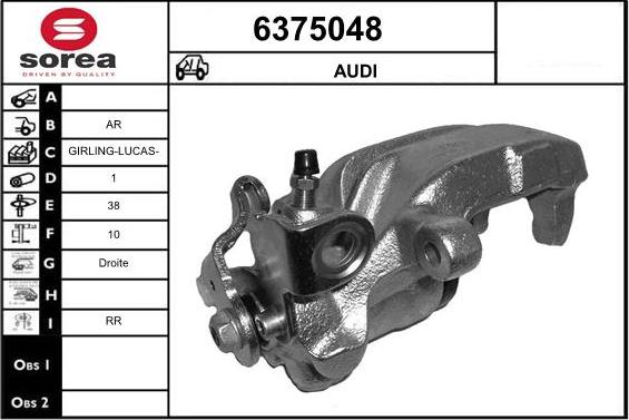 STARTCAR 6375048 - Тормозной суппорт www.autospares.lv