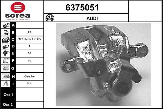 STARTCAR 6375051 - Тормозной суппорт www.autospares.lv