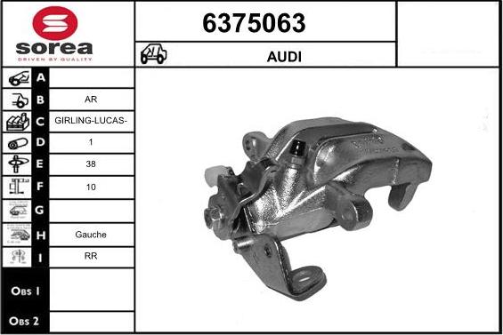 STARTCAR 6375063 - Тормозной суппорт www.autospares.lv