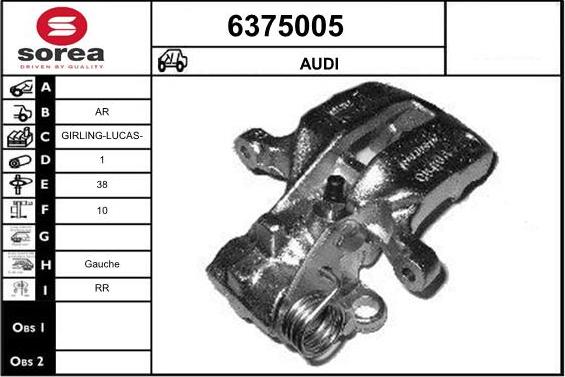 STARTCAR 6375005 - Тормозной суппорт www.autospares.lv