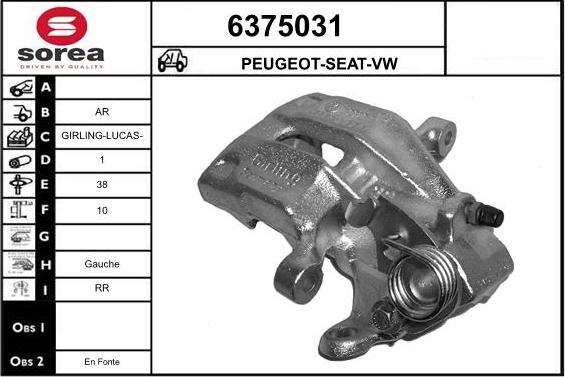 STARTCAR 6375031 - Bremžu suports autospares.lv