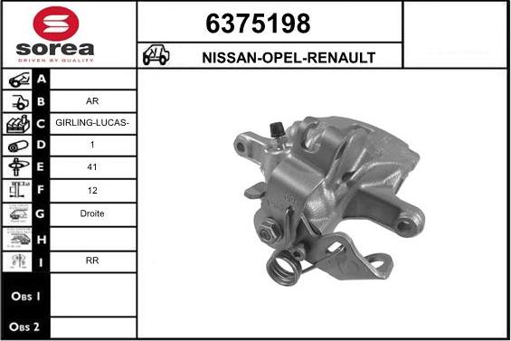 STARTCAR 6375198 - Bremžu suports autospares.lv