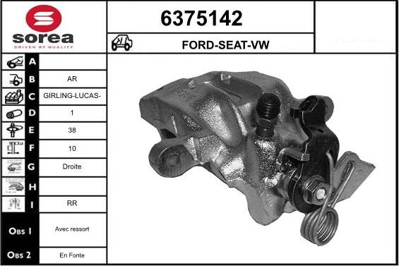 STARTCAR 6375142 - Тормозной суппорт www.autospares.lv