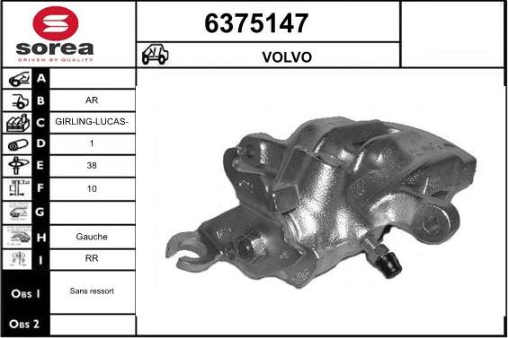 STARTCAR 6375147 - Тормозной суппорт www.autospares.lv