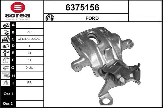 STARTCAR 6375156 - Тормозной суппорт www.autospares.lv