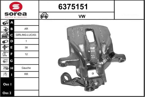 STARTCAR 6375151 - Тормозной суппорт www.autospares.lv