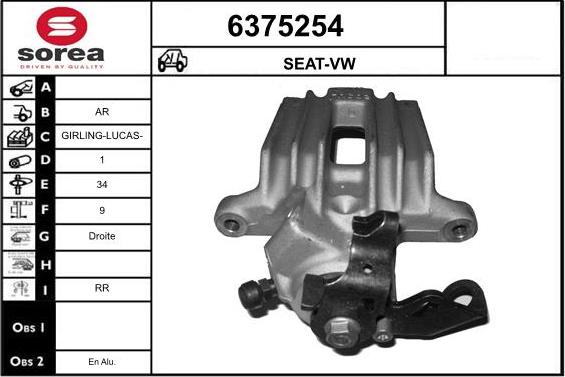 STARTCAR 6375254 - Тормозной суппорт www.autospares.lv