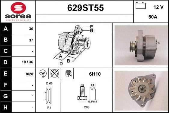 STARTCAR 629ST55 - Ģenerators www.autospares.lv