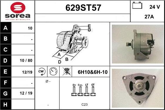 STARTCAR 629ST57 - Ģenerators autospares.lv