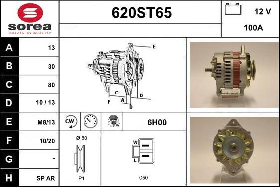 STARTCAR 620ST65 - Генератор www.autospares.lv