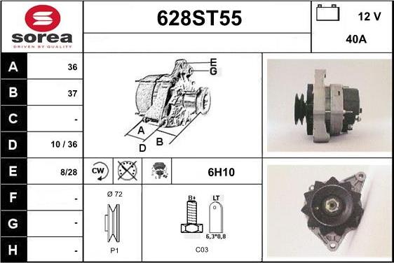 STARTCAR 628ST55 - Ģenerators www.autospares.lv