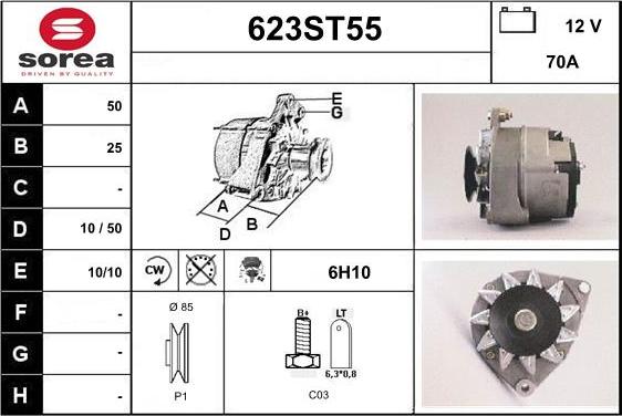 STARTCAR 623ST55 - Ģenerators autospares.lv