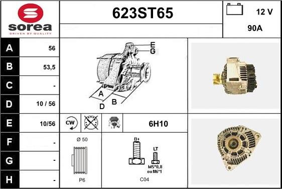 STARTCAR 623ST65 - Alternator www.autospares.lv