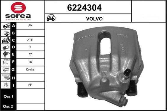 STARTCAR 6224304 - Тормозной суппорт www.autospares.lv