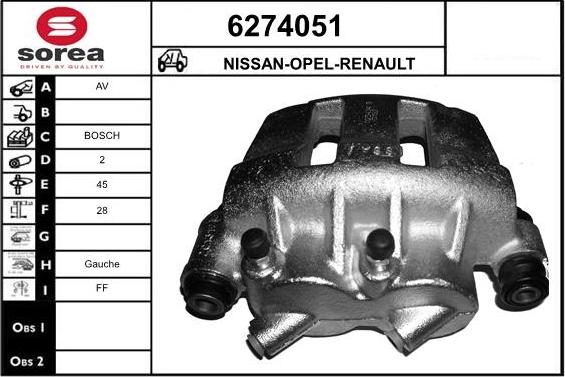 STARTCAR 6274051 - Brake Caliper www.autospares.lv