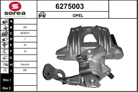 STARTCAR 6275003 - Bremžu suports autospares.lv