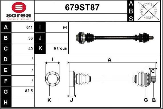 STARTCAR 679ST87 - Drive Shaft www.autospares.lv