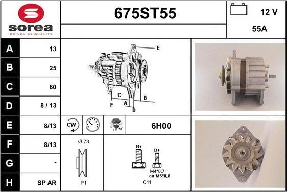 STARTCAR 675ST55 - Генератор www.autospares.lv