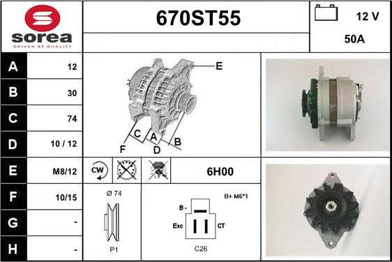 STARTCAR 670ST55 - Ģenerators www.autospares.lv