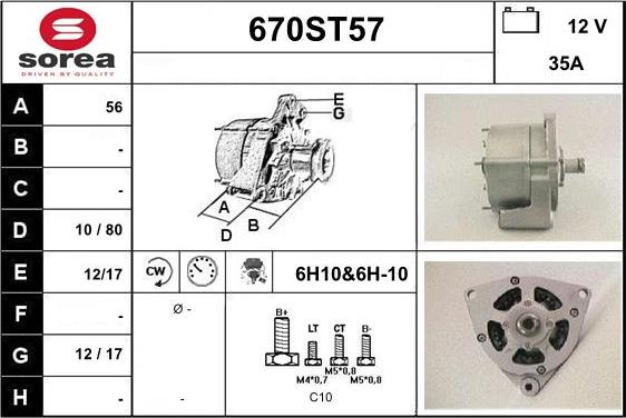 STARTCAR 670ST57 - Ģenerators autospares.lv