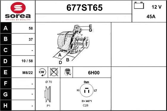 STARTCAR 677ST65 - Ģenerators www.autospares.lv