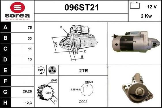 STARTCAR 096ST21 - Стартер www.autospares.lv