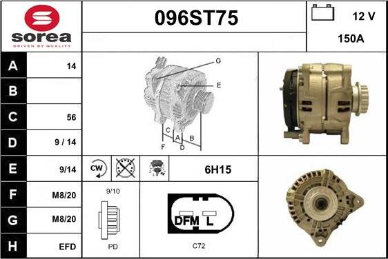 STARTCAR 096ST75 - Генератор www.autospares.lv