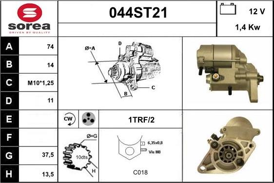 STARTCAR 044ST21 - Starteris autospares.lv