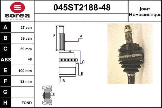 STARTCAR 045ST2188-48 - Joint Kit, drive shaft www.autospares.lv