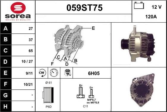 STARTCAR 059ST75 - Ģenerators autospares.lv