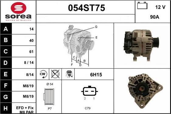 STARTCAR 054ST75 - Генератор www.autospares.lv