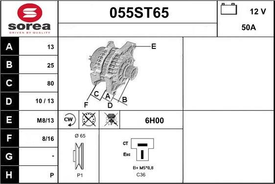 STARTCAR 055ST65 - Ģenerators autospares.lv