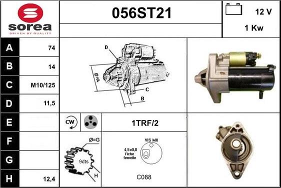 STARTCAR 056ST21 - Starter www.autospares.lv