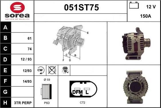 STARTCAR 051ST75 - Ģenerators www.autospares.lv