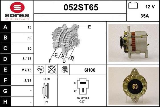 STARTCAR 052ST65 - Ģenerators autospares.lv