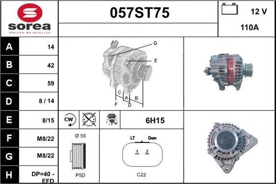 STARTCAR 057ST75 - Ģenerators autospares.lv