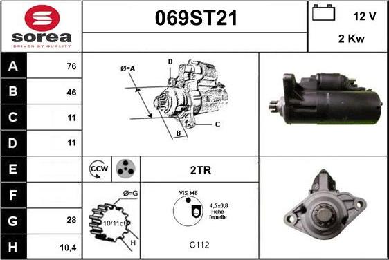 STARTCAR 069ST21 - Starteris www.autospares.lv