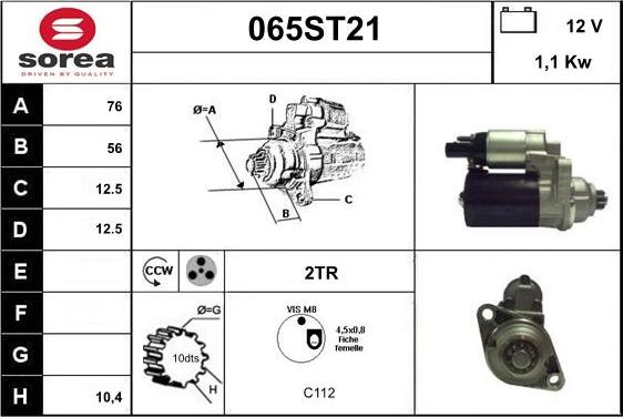 STARTCAR 065ST21 - Starteris autospares.lv