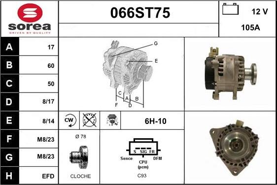 STARTCAR 066ST75 - Ģenerators www.autospares.lv