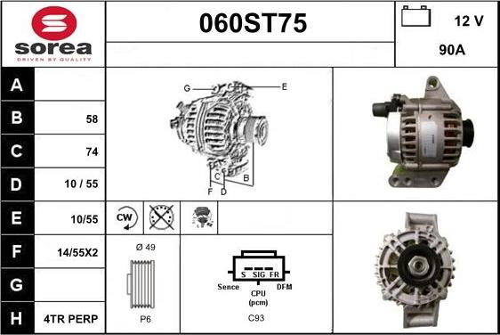 STARTCAR 060ST75 - Ģenerators www.autospares.lv