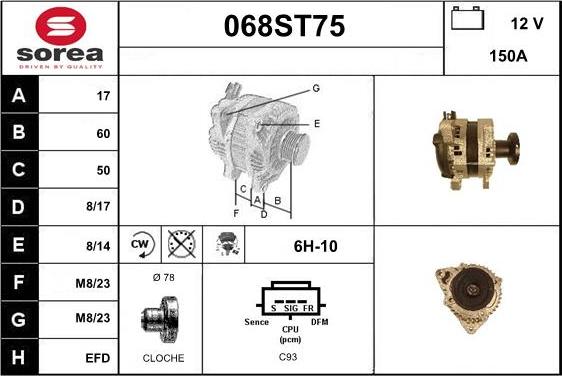 STARTCAR 068ST75 - Ģenerators www.autospares.lv