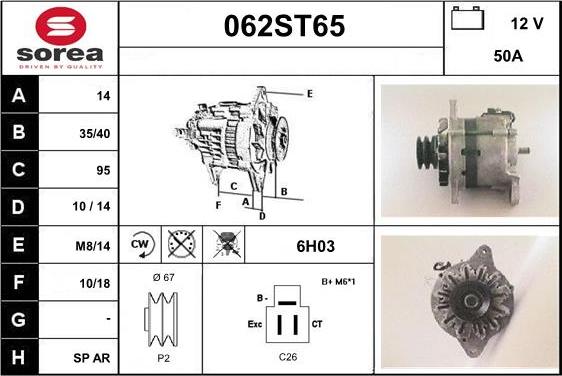 STARTCAR 062ST65 - Ģenerators autospares.lv