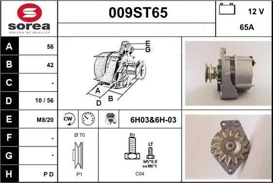 STARTCAR 009ST65 - Генератор www.autospares.lv