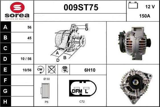 STARTCAR 009ST75 - Ģenerators autospares.lv