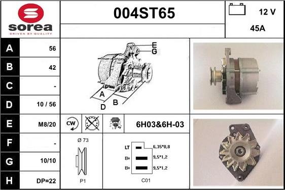 STARTCAR 004ST65 - Генератор www.autospares.lv