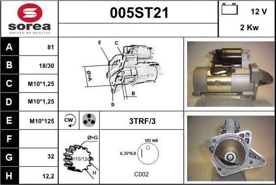 STARTCAR 005ST21 - Starteris www.autospares.lv