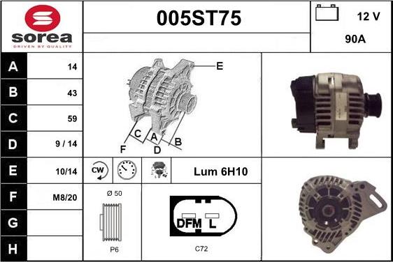 STARTCAR 005ST75 - Ģenerators autospares.lv