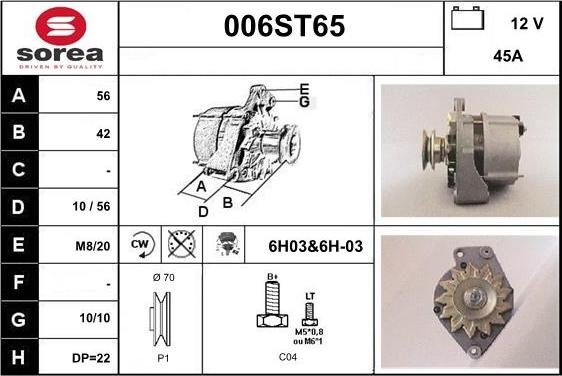 STARTCAR 006ST65 - Ģenerators www.autospares.lv